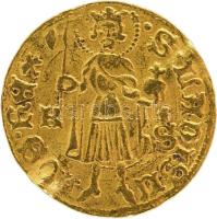 1431-1437. Aranyforint Au "Zsigmond" Körmöcbánya, K-S verdejel (3.52g) T:2 középen hajlás Hungary 1431-1437. Goldgulden Au "Sigismund" Kremnitz, K-S mint mark (3.52g) C:XF folded Unger I.: 446.l, Huszár: 573.