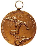 1928. "Professzionalista Labdarúgók Alszövetsége / 1927/1928 Év Labdarúgó Bajnoka" Arany Ferencvárosi bajnoki (Magyar Kupa) díjérem mellszalaggal, adományozói dísztokban (BERÁN NÁNDOR BUDAPEST - DÖBRENTEI U. 2.), előlapján nemesfém jelzéssel! Szign.: Manno Miltiadesz / Nemes György / SCHEID G. A (ezüstáru és éremgyár) (23.67g/0.580(14K)/37mm) T:1 RRR! Ritka FTC relikvia! Hungary 1928. "The Hungarian Professional League of Football" Championship Goldmedal of the winning Ferencváros Sport Club, with ribbon, with hallmark, in original case! Sign: MANNO M / NEMES GY / S.G.A (23.67g/0.580/37mm) C:UNC VERY RARE!!