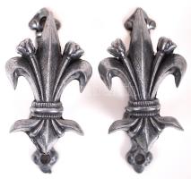 Liliomos fém fali tőr-, illetve kardtartó /  Metal dagger and sword holders, 9cm