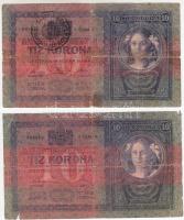 1904. 10K (2x) kétféle felülbélyegzéssel T:IV