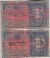 1904. 10K (2x) kétféle felülbélyegzéssel T:IV