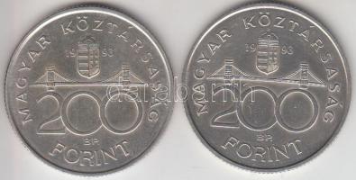 1993. 200Ft Ag "MNB" (2x) T:2