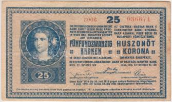 1918. 25K "3006" sima hátlap T:III