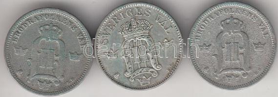 Svédország 1897. 10ö Ag + 1902. 10ö Ag + 1907 10ö Ag T:2,2-
Sweden 1897. 10 Öre Ag + 1902. 10 Öre Ag...