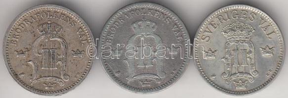 Svédország 1889. 25ö Ag + 1896. 25 ö Ag + 1907. 25ö Ag T:2,2-
Sweden 1889. 25 Öre Ag + 1896. 25 Öre ...