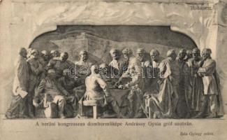 Budapest V. Gróf Andrássy Gyula szobra, a berlini kongresszus domborműve, Divald