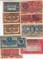 1916-20. 20f (2x) + 50f + 1K (5x) mind klf + 2K (9x) többféle változat T:vegyes, hajtatlanok is