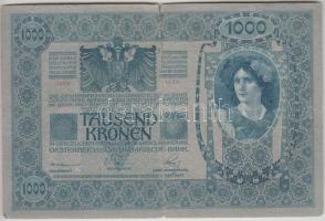 1902. 1000K (2x) "SHS" bélyeg és felülbélyegzés, másikon csehszlovák felülbélyegzés T:IV