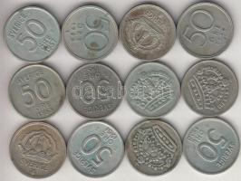 Svédország 1944-1961. 50ö Ag (12xklf) T:vegyes Sweden 1944-1961. 50 Öre Ag (12xdiff) C:mixed