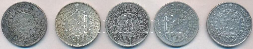 Svédország 1924-1940. 1K Ag "V. Gusztáv" (5xklf) T:vegyes
Sweden 1924-1940. 1 Krona "...