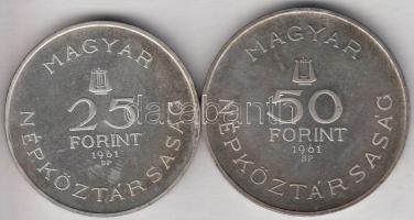 1961. 25Ft Ag + 50Ft Ag "Bartók" pár T:P