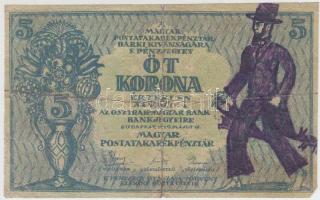 1919. 5K "Osztrák-Magyar Bank..." gúnyrajzzal T:IV