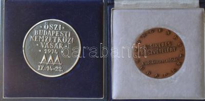 1974. 2db klf HUNGEXPO emlékérem dísztokban T:1,2