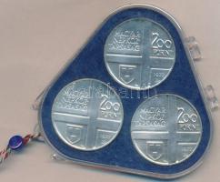 1977. 200Ft Ag 3klf db "Festők II. / Mányoki, Rippl-Rónai, Csontváry" sor T:BU eredeti plombált MNB tokban!