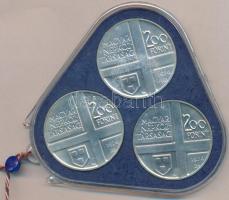 1976. 200Ft Ag 3klf db "Festők I. / Derkovits, Szinyei, Munkácsi" sor T:BU Eredeti plombált MNB tokban!