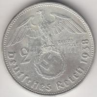 Német 3. Birodalom 1938E 2M Ag "Hindenburg" T:2 German Third Reich 1938E 2 Marks Ag "Hindenburg" C:XF