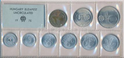 1975. 2f-10Ft 9db klf érmés forgalmi sor fóliatokban T:1