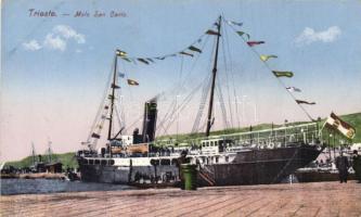Austro-Hungarian steamship in Molo San Marco, Trieste