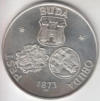 Csúcs Viktória (1934-) 1973. "Pest-Buda-Óbuda egyesítésének centenáriuma / Címerek" Ag eml...