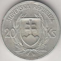 Szlovákia 1939. 20K Ag "Tiso" T:2 Slovakia 1939. 20 Korun Ag "Tiso" C:XF