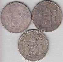 1930. 5P Ag "Horthy-jobbra" (3x) T:3