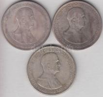 1930. 5P Ag "Horthy-jobbra" (3x) T:3