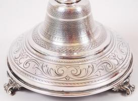 1872-1922 Ezüst (Ag) szombati gyertyatartópár 800-as tisztaságú bécsi "dianás" jelzéssel /...