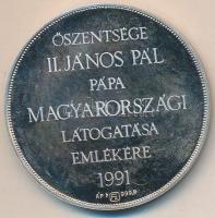 1991. "Őszentsége II. János Pál pápa Magyarországi Látogatása Emlékére" Ag emlékérem (15g/...
