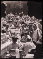 cca 1960 Sakkozók a Lukács fürdőben /  Chess players in the bath, 18x13cm