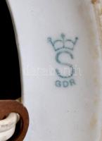 Vitorláshajó asztali lámpa, jelzett német, sérült, hiányos, h:18 cm, m:21 cm