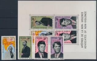 The first moon landing (Apollo 11) stamps from overprinted block + block, Első Holdraszállás (Apollo 11) felülnyomva blokk 8-ból kitépett bélyegek + blokk