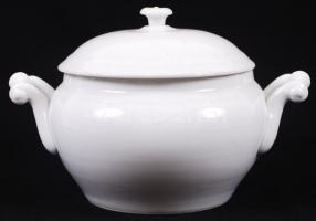 cca 1900 Századfordulós jelzett karlsbadi porcelán levesestál hozzávaló 5 db tányérral / Karlsbad ch...