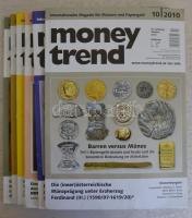 Money Trend numizmatikai magazin 2010-es évfolyam 6db klf száma