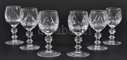 Ajka ólomkristály likőrös készlet, jelzett, csiszolt, metszett, hibátlan, eredeti dobozában, m:10 cm / Lead crystal liqueur glass set