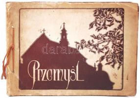 1915 Przemysl 22db, első világháborús katonai képet és egy térképet tartalmazó füzet. Illusztrált bo...