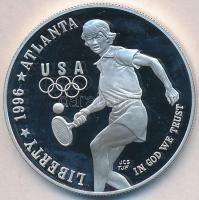 Amerikai Egyesült Államok 1996. 1$ Ag "Atlanta Olimpia - Tenisz" exkluzív kiadásban plüss ...
