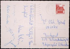 1986 Képeslap Hamburgból a magyar öttusa csapat tagjainak (Balczó, Móna ) aláírásaival