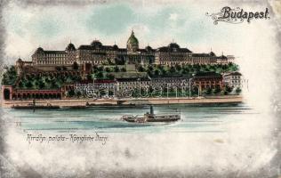 Budapest I. Királyi palota, litho (levágott / cut)