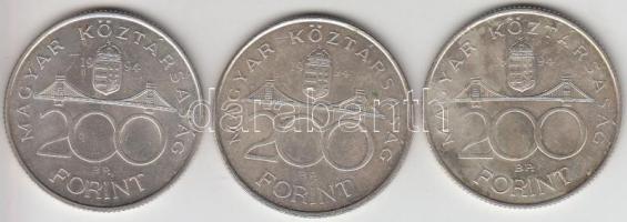 1994. 200Ft Ag "Deák" (3x) T:vegyes