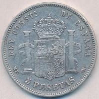 Spanyolország 1889.(89) 5P Ag "XIII. Alfonz" T:2-
Spain 1889.(89) 5 Peseta Ag "Alfons...