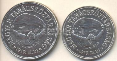 1969. 50Ft Ag + 100Ft Ag "Tanácsköztársaság" pár T:BU