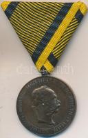 1873. december 2. "Hadiérem" I.Ferenc József Br katonai érdemérem mellszalaggal T:2 Hungary 1873. december 2. "Military Medal" Franz Joseph I Br with ribbon C:XF