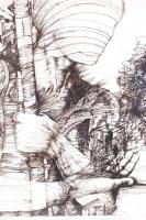 Ranko Radović (1935-2006) The Knight on the Road. Rézkarc 62/90, papír, jelzett, üvegezett keretben ...