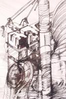 Ranko Radović (1935-2006) The Knight on the Road. Rézkarc 62/90, papír, jelzett, üvegezett keretben ...