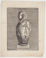 1700-1750 4db metszet antik műemlékekről: P.S.B. Sculp.: Manus Aeneae pars interior; Canopus / 
Engr...