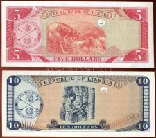 Libéria 1999. 10$ + 2003. 5$ T:I
Liberia 1999. 10 Dollars + 2003. 5 Dollars C:UNC