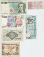 Olaszország 6db vegyes bankjegy/és egyéb jegy T:vegyes Itlay 6 different banknotes/other notes C:mixed