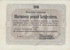 1849. 30Kr "Kincstári utalvány" T:III