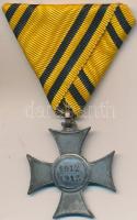 1913. "Mozgósítási Kereszt / 1912-1913-as Emlékkereszt" cink kitüntetés mellszalaggal T:2- Hungary 1913. "Mobilization Cross 1912-1913" zinc decoration with ribbon C:VF