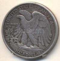 Amerikai Egyesült Államok 1918. 1/2$ Ag "Walking Liberty" T:2- peremen forrasztásnyom
USA ...